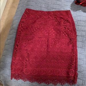 Maroon midi skirt